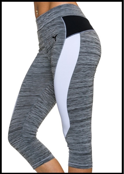 Capri tights i grå-hvid